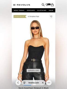 superdown Black Strapless Bustier Bodysuit
